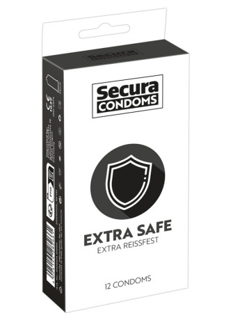 Préservatifs lubrifiés, plus épais, en latex x12 avec réservoir Extra Safe 53 mm - R416614
